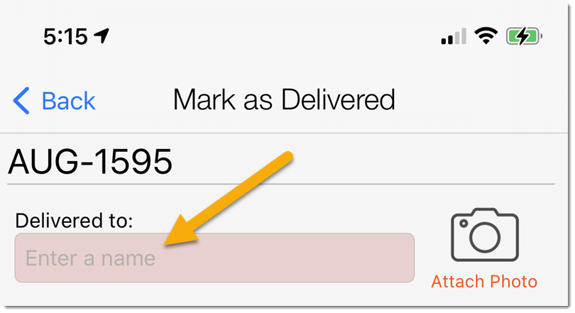 Courier POD contact name