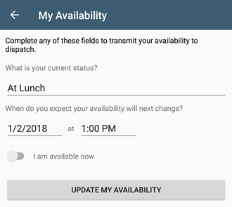 Driver and Courier Availability