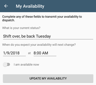 Driver and Courier Availability