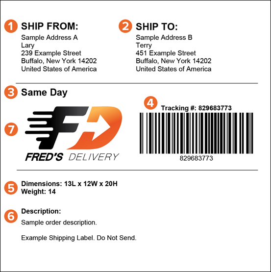 Courier software shipping label