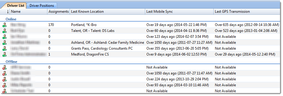 Courier dispatch software driver list