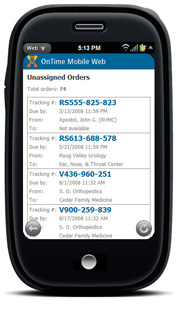 OnTime Mobile Web on HP Pre