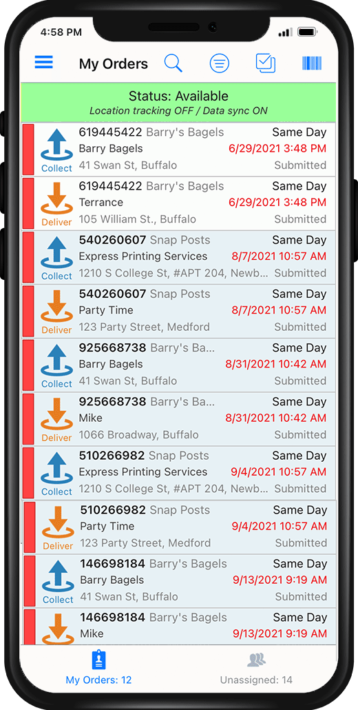 OnTime Mobile Courier Software