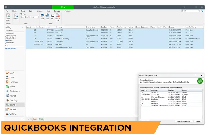 OnTime courier management software